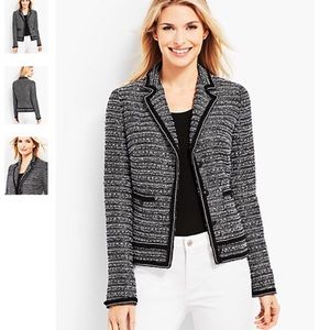 Talbots fringe tweed jacket EUC
